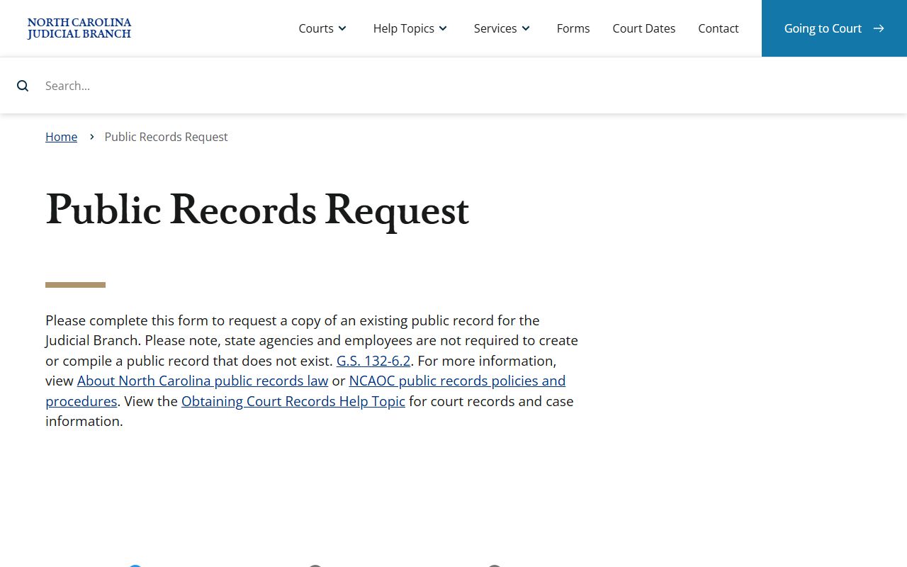Mecklenburg County Clerk of Superior Court public records request guidance