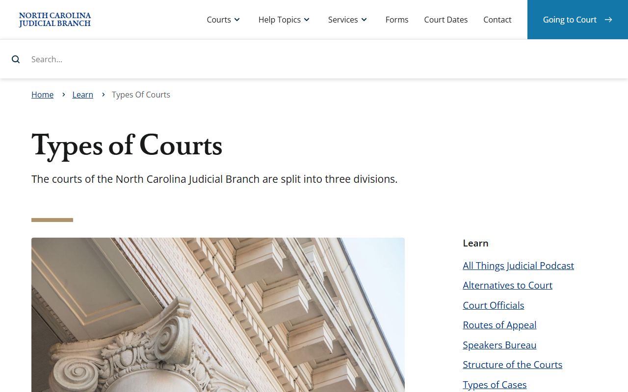 Mecklenburg County court dockets types of North Carolina courts