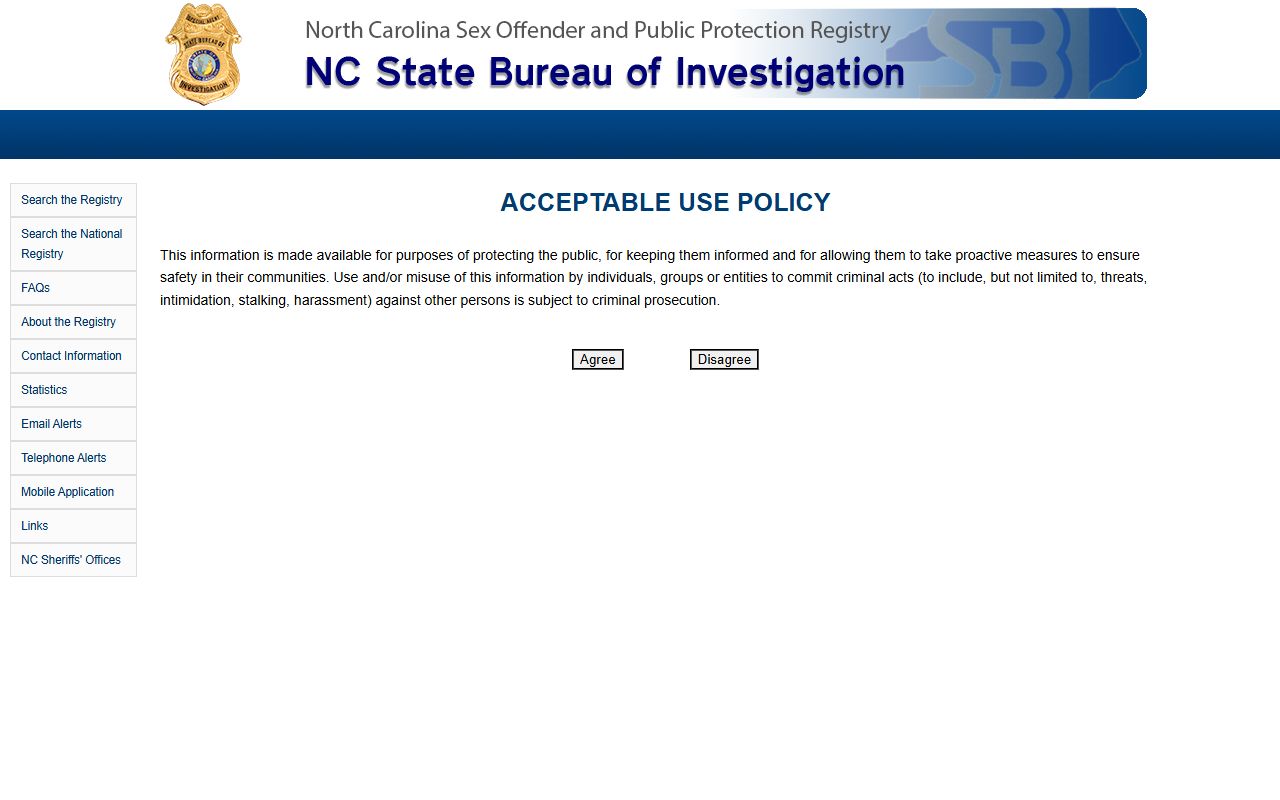 Mecklenburg County criminal court records NC SBI sex offender registry